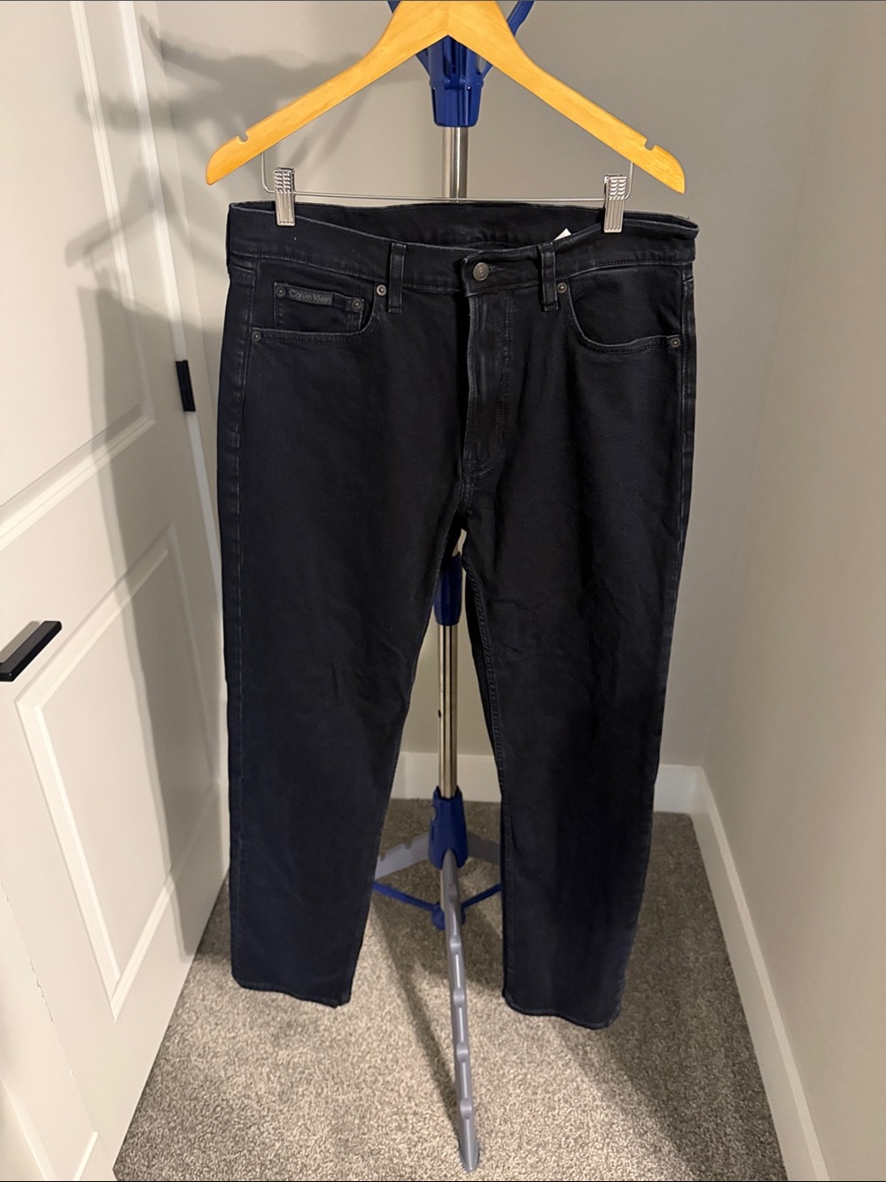 Calvin Klein Men's Straight Jeans in Black Wash